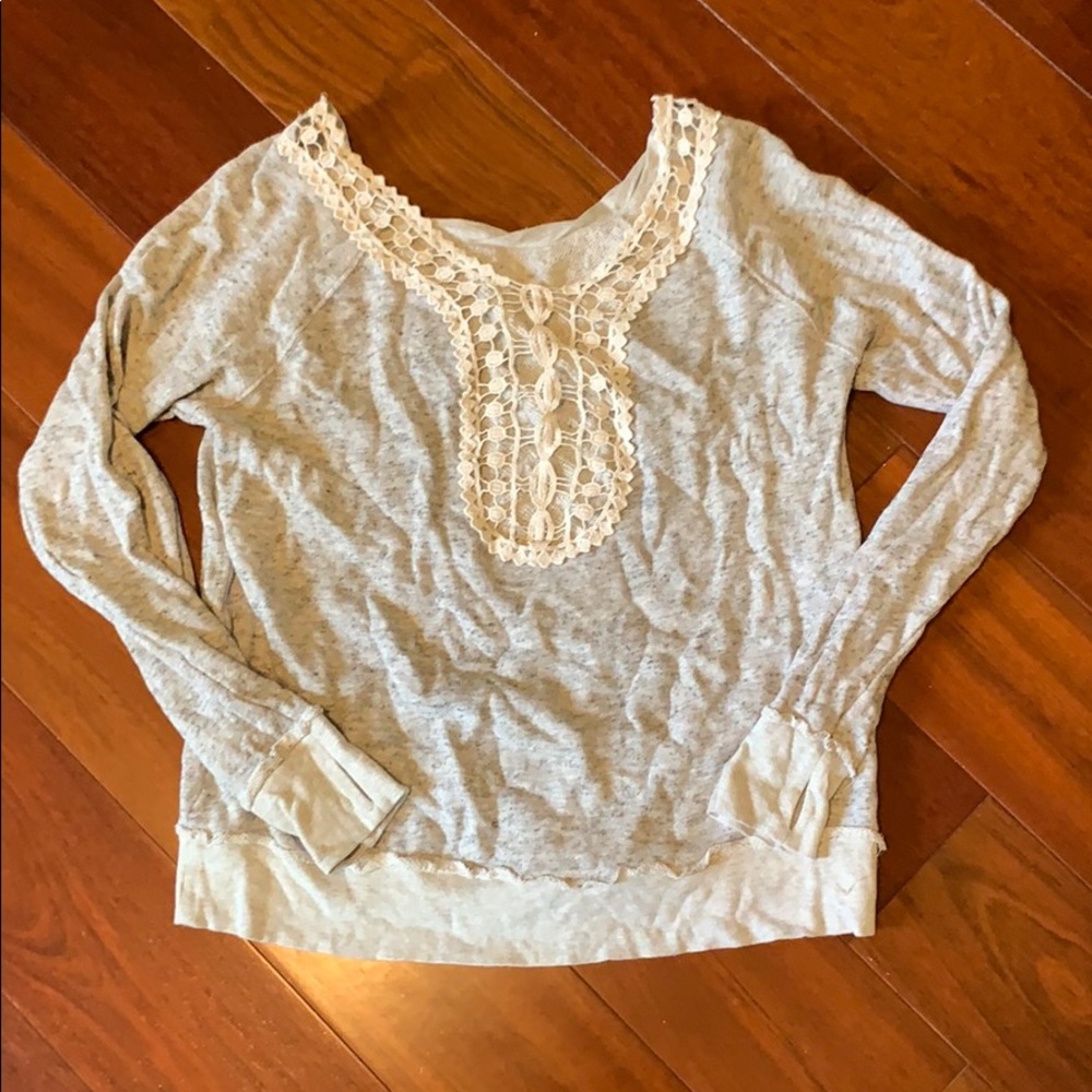 Pam and Gela sweatshirt with lace detail on back